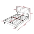 thumbnail image 2 of DEALTOPS Full Size Velvet Platform Bed Frame, Upholstered Tufted Headboard, No Box Spring, Pink, 2 of 7