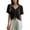 Black, variant on Women Lace Crochet Tops Short Sleeve V Neck Beach Drawstring Shirt Cover Ups Summer Hollow Out Beachwear Beige
