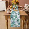 thumbnail image 2 of Green Monstera Leaves Table Runner 70 Inches, Tropical Blue Palm Leaf Botanical Summer Bed Runner Dresser Scarves Tabletop for Indoor Outdoor Parties/Ceremony/Banquet, 13" x 70", 2 of 9