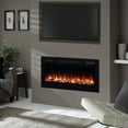 thumbnail image 3 of PuraFlame Alice 36 Inches Recessed Electric Fireplace, Flush Mounted for 2 X 6 Stud, Log Set & Crystal, 1500W Heater, Black, 3 of 7