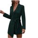 thumbnail image 2 of Puntoco Moda para mujer Casual con cordones en la cintura Suelta Color caramelo Manga larga Color sólido Traje Collar Abrigo Tops Liquidación Puntoco Puntoco-6981, 2 of 5