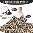 thumbnail image 3 of Brown and Beige Leopard Print Teens Toddler Nap Mat with Pillow, Sleeping Mat Bag for Preschool Daycare 60"x20", 3 of 6