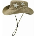 thumbnail image 2 of Boonie Hat for Women Men Packable Star Bucket Hat with Strings,Outdoor Travel Beach Sun Hat Fishing Hiking Safari Hat, 2 of 6
