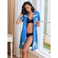 thumbnail image 2 of EKOUAER Women Zipper Robe Short Sleeves House Coat Zipper Front Bathrobe Sleepwear with Pockets Housecoat Nightgown, 2 of 6