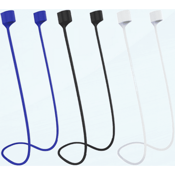Magnetic Anti-Lost Lanyard for Airpods pro/2/3 Soft Silicone Airpod Accessories Neck Strap and Holder Strap for Running,Fitness,Dancing 3 Pcs(White/Blue/Black)