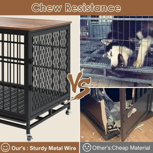 Frmobepts Dog Crate Furniture, 42'' Large Wooden Indoor Dog Cage