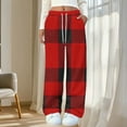 thumbnail image 4 of Sunvit-Panties Pajamas Red Plaid Wide Leg Pants for Women - 100% Polyester Soft Comfy, Elastic Waist & Side Pockets, Casual Daily Wear Fit (S to XXL),Size 2XL, 4 of 5