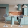 thumbnail image 2 of Sillas para Bar y Barra de Cocina con Respaldo y Reposapies de Altura Ajustable Banco Taburete Giratorio con Asiento Acolchado de Diseño Moderno Set 4 Piezas Gris, 2 of 5