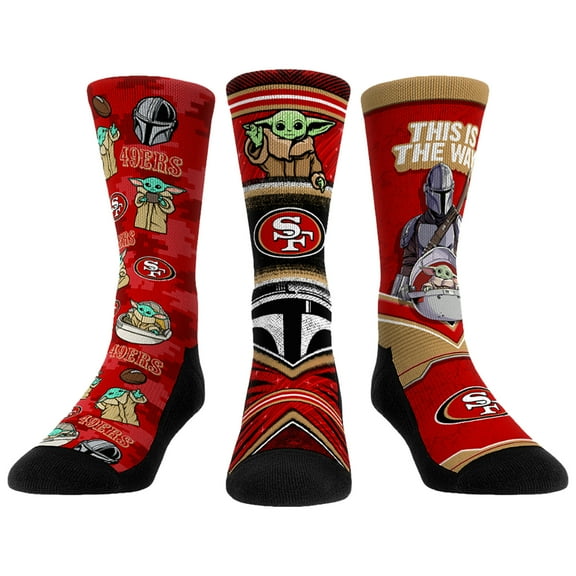 Unisex Rock Em Socks San Francisco 49ers 3-Pack Mandalorian Crew Socks