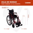 thumbnail image 2 of Silla de Ruedas Todo Terreno Infantil Magnimed Estructura de Acero Llantas Neumáticas, 2 of 7