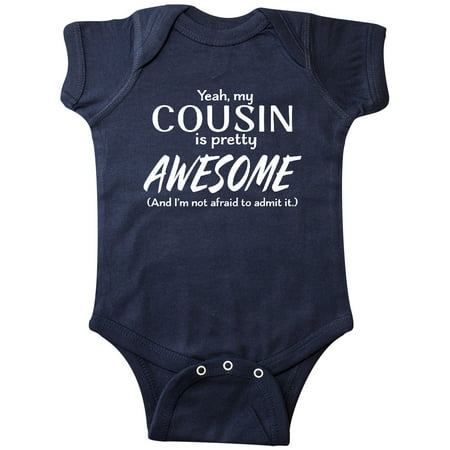 

Inktastic Yeah My Cousin Is Pretty Awesome Gift Baby Boy or Baby Girl Bodysuit