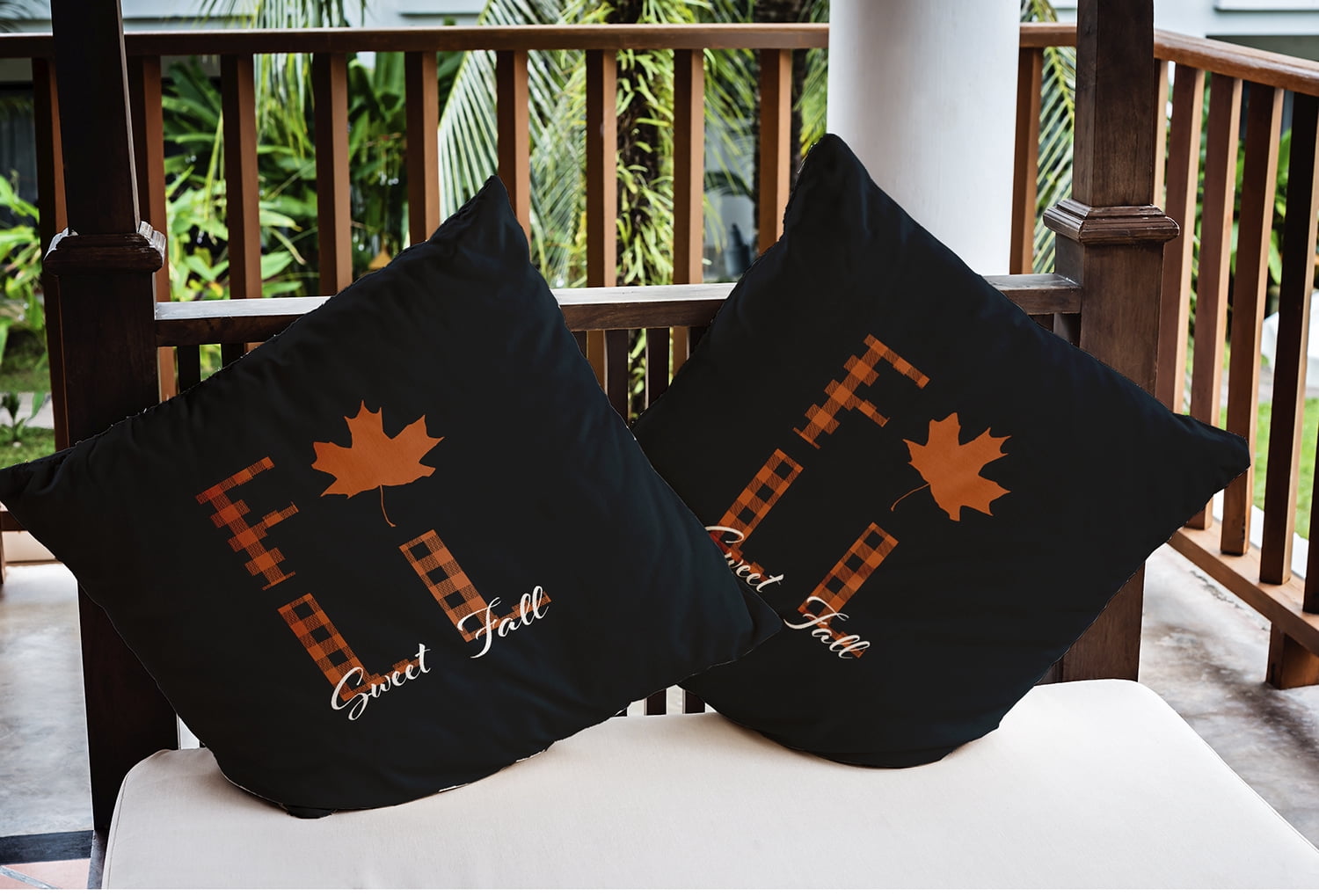 20" x 20" Simply Daisy Sweet Fall Polyester Indoor/Outdoor Pillow, Black Qty 1