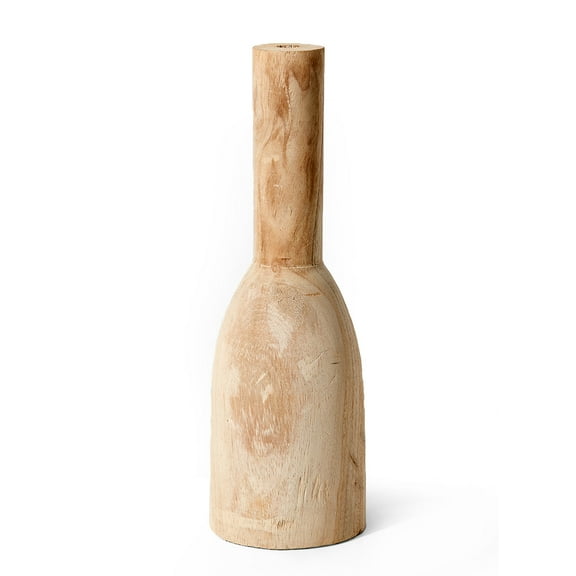Serene Spaces Living Paulownia Wood Bottle Vase, Ideal for Home Decor, Parties, Wedding Centerpieces, Floral Arrangements, Pack of 2