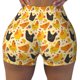 thumbnail image 2 of Balery Funny Chicken Pantalones cortos de entrenamiento estampados para mujer, sin costuras, ajustados, para gimnasio, yoga, correr, deportes, ejercicio activo, fitness.-Large, 2 of 8