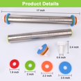 thumbnail image 2 of Rodillo BIDFUL ajustable de acero inoxidable de 43 cm con anillas, 2 of 6