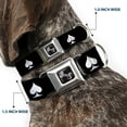 thumbnail image 2 of Buckle-Down Pet Collar, Dog Collar Metal Seatbelt Buckle, Spade Black White, 13 to 17 Inches 1.5 Inch Wide, 2 of 8