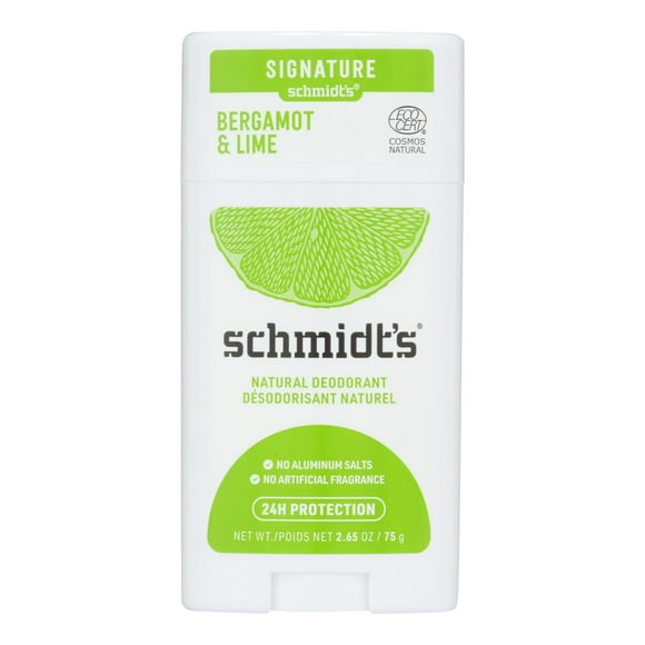 Schmidt's Desodorante Natural sin Aluminio Bergamota y Lima, 2.65 oz