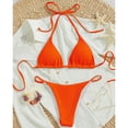 thumbnail image 2 of DGMIOCS Women's Ruffled Flounce Tankini Two Piece Bathing Suit Orange M, 2 of 3