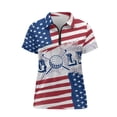 thumbnail image 6 of Whosucclay Daily Casual Polo Shirts, American Flag Golf Pattern Moisture Wicking V Neck Quarter Zip Women V Neck Golf Shirts for Outdoor Shopping Tennis Size X-Large, 6 of 10