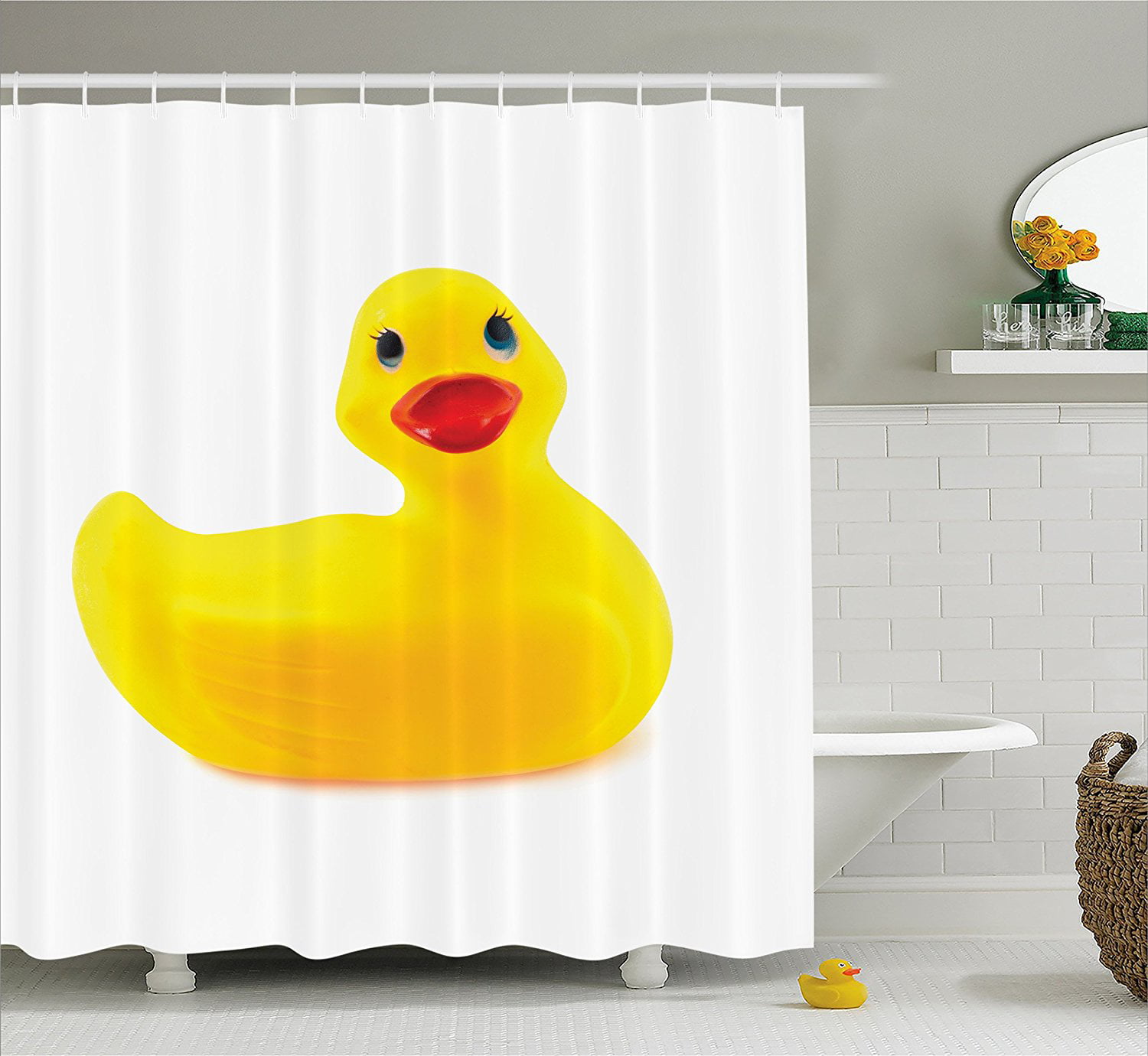 Many Little Yellow Ducks 3D Shower Curtain Waterproof Fabric Bathroom Decoration 