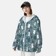 thumbnail image 4 of Pofeuu Forest Rabbit Print Sun Protection Outdoor Lightweight Full Zip UV Cooling Hoodie Long Sleeve Summer Clothing for Outdoor Hiking-Small, 4 of 5