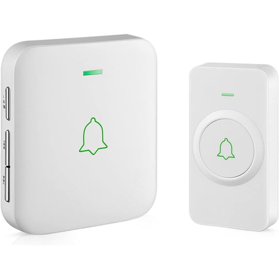 Wireless Doorbell, Mini Waterproof Door Bell Chime Operating at 1000 Feet, CW-11 Doorbell with 52 Melodies, 5 Volume Levels & LED Flash