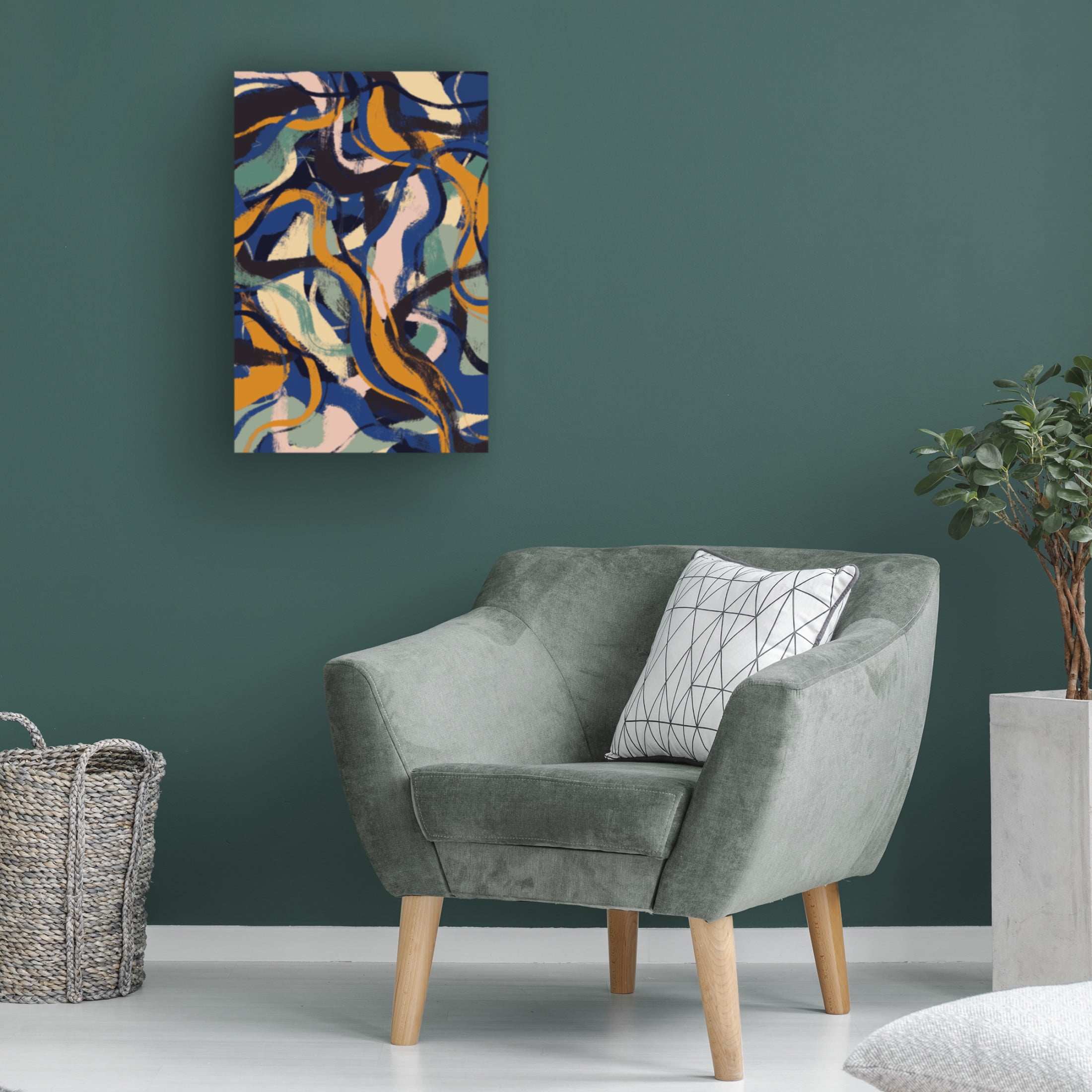 Canvas Wall Art - Treechild 'Colorful Strokes Pattern' Wall Art for Living Room, Bedroom, or Office D?cor by Trademark Fine Art - 16 x 24 Inches