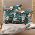 thumbnail image 2 of 2 Pack Sea Otters Pattern Throw Pillow Covers 20x20 Inch, Square Farmhouse Pillowcase, Velvet Cushion Case for Sofa Bedroom Home Decor, 2 of 7