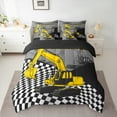 thumbnail image 3 of Manfei Construction Truck Boys 7-Piece Twin Bedding Sets, Cartoon Yellow Tractor Bedding Comforter Set, Vehicle Theme Reversible Sheet Sets, Luxury Bedroom Decor, 3 of 8