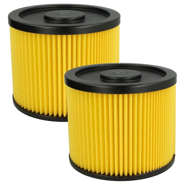 2x Faltenfilter kompatibel mit Einhell BT-VC 1250-2, BT-VC 1500 SA, BT-VC 1250 SA, BT-VC 1250 S Staubsauger - Patronenfilter Gelb