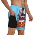 thumbnail image 3 of Picia Sushi Salmon Surfing pattern Mens Swim Trunks with Compression Liner Stretch Beach Shorts Quick Dry with Zipper Pockets No-Chafing Board Shorts-Medium, 3 of 9
