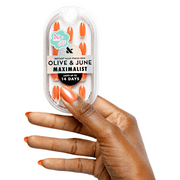 Olive & June + Bubble Instant Mani Medium Oval Press-on Nails, Bounce Back Chrome, 42 Pieces