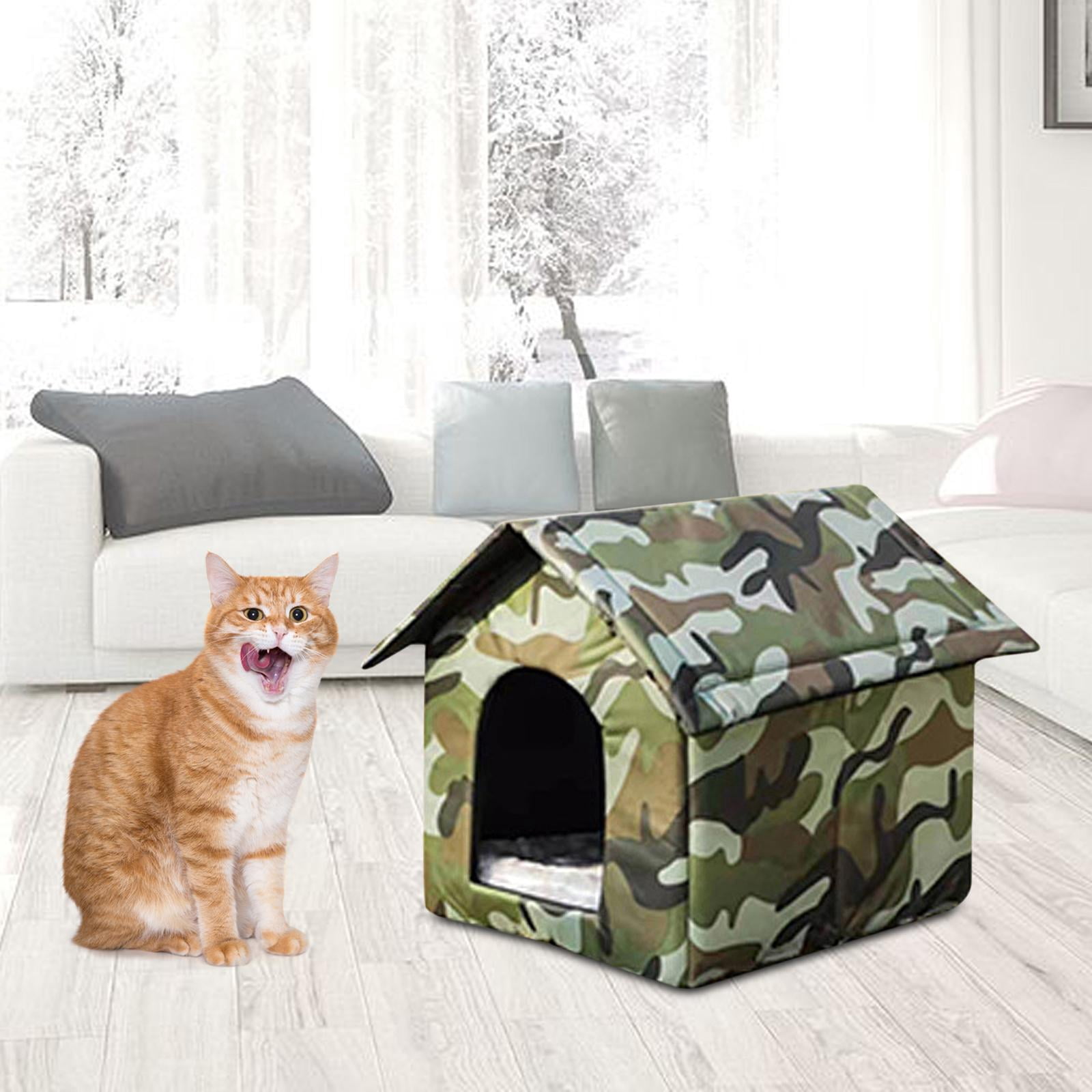 Portable Cat Shelter Water Furniture Cave Kennel Outdoor Oxford Cloth Warm 35cmx30cmx35cm