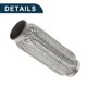 thumbnail image 5 of Tubo flexible de escape para automóvil Unique Bargains de 2.16 pulgadas de diámetro exterior, tubo de escape trenzado flexible, tubo flexible universal, tono plateado, 1 pieza, 5 of 6