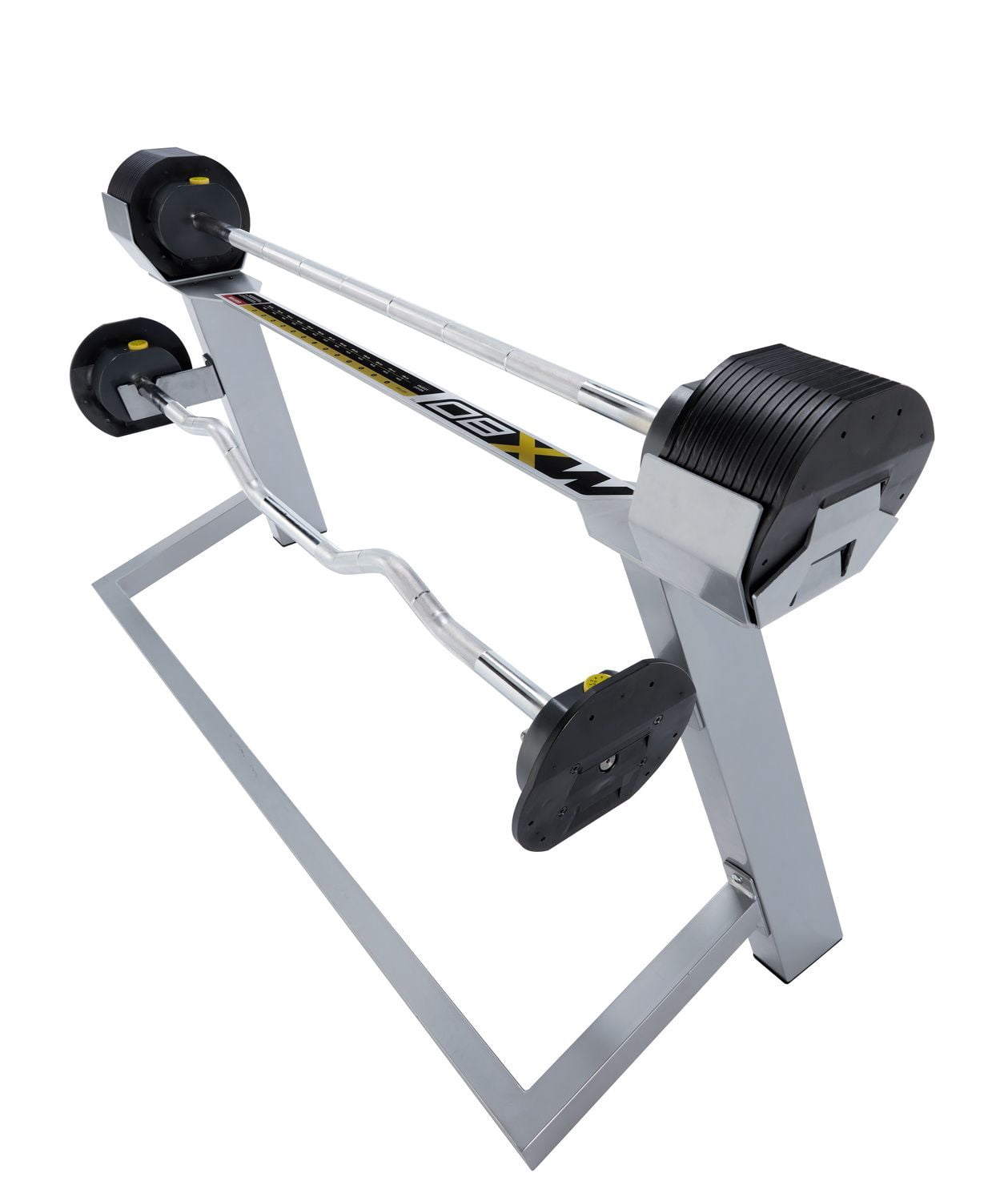 MX Select Selectorized / Adjustable Home Gym Barbell / MX-80LBS w/Sturdy Storage Base
