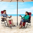 thumbnail image 7 of FlexWave Zero Gravity Outdoor Reclining Lounge Chair with Headrest & Cup Holder – Foldable Lawn, Poolside, Beach, Camping Chair (1 Pack), 7 of 7