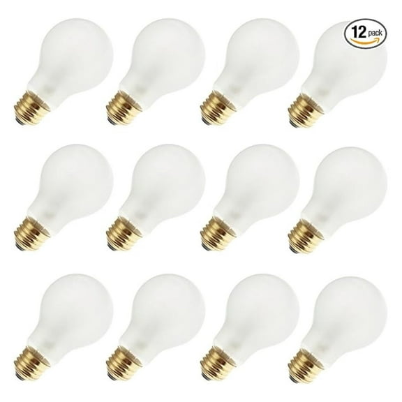 25A19 34V Light Bulbs - 25 Watt A19 Medium Base (E26) - 2000 Hour Life - 12 Pack