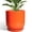 Orange, variant on Ordivic 8 inch Textured Gold Glazed Cylinder Ceramic Planter with Drainage Hole & Saucer, Luxury Decor Round Flower Pot for Indoor & Outdoor Houseplants