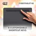 thumbnail image 2 of Adesso Cybertablet K8 Graphic Drawing Tablet – 8"x5" Active Area, 8192 Levels Pressure Sensitivity, Battery-Free Stylus, 5080 LPI, 6 Customizable Shortcut Keys – Compatible with Windows & Mac OS, 2 of 4