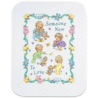 Dimensions/Baby Hugs Quilt Stamped Cross Stitch Kit 34 inch X43 inch -Little Sports