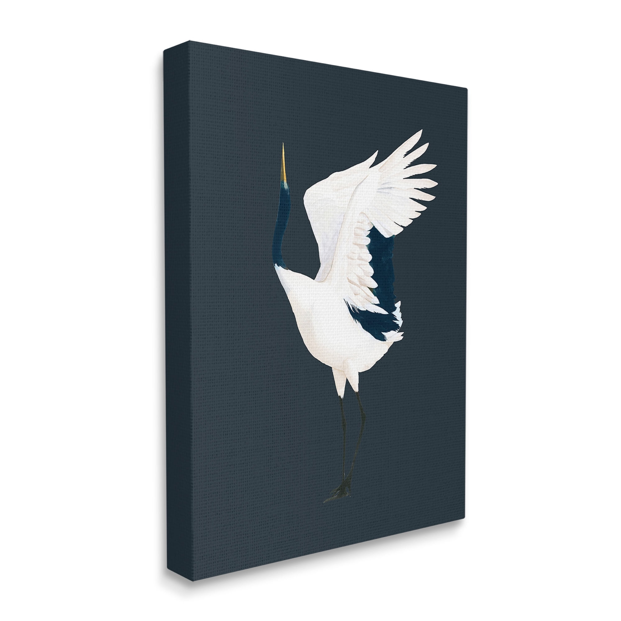 Stupell Industries Crane Bird Facing Left Animals & Insects Painting Gallery Wrapped Canvas Art Print Wall Art, 24 x 30