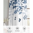 thumbnail image 6 of Blue Leaves Sheer Curtains 54 Inch Length 2 Panels Set for Living Room/Bedroom, Summer Botanical Kitchen Curtains with Grommet Semi-Sheer Curtains Drapes Voile Window Treatments 42"x54"x2, 6 of 7