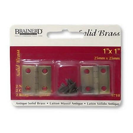 - (5 Pack) Small Antique Finished Solid Brass Hinges 1