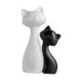 thumbnail image 4 of Figuras de gato en pareja, adorno de escritorio, estatua de cerámica coleccionable realista, animal S Negro L Blanco, 4 of 9