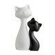 thumbnail image 4 of Figuras de gato en pareja, adorno de escritorio, figura coleccionable, estatua de cerámica para el hogar. S Negro L Blanco, 4 of 9