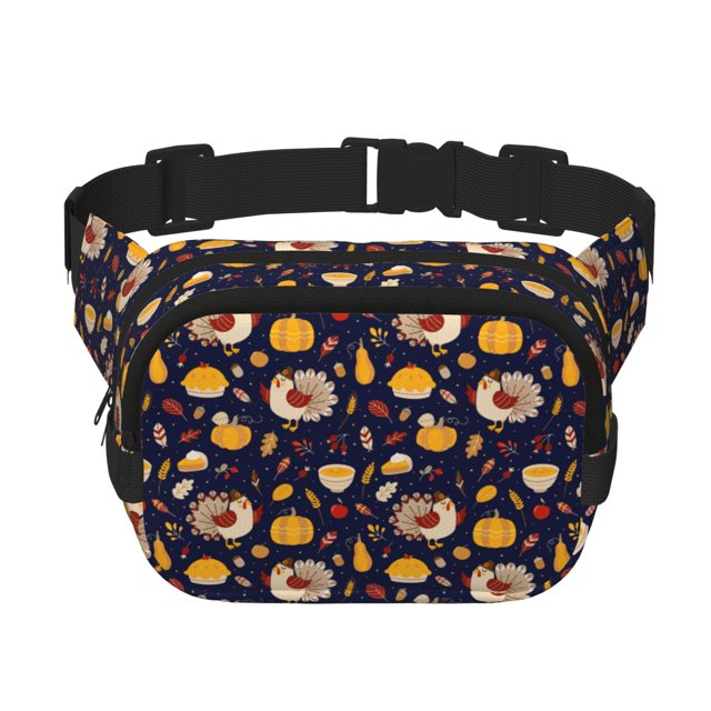 Balery Turkey And Autumn Mochila Cinturón para Mujeres y Hombres, Bolsa de Cintura Impermeable de Doble Capa con Correa
