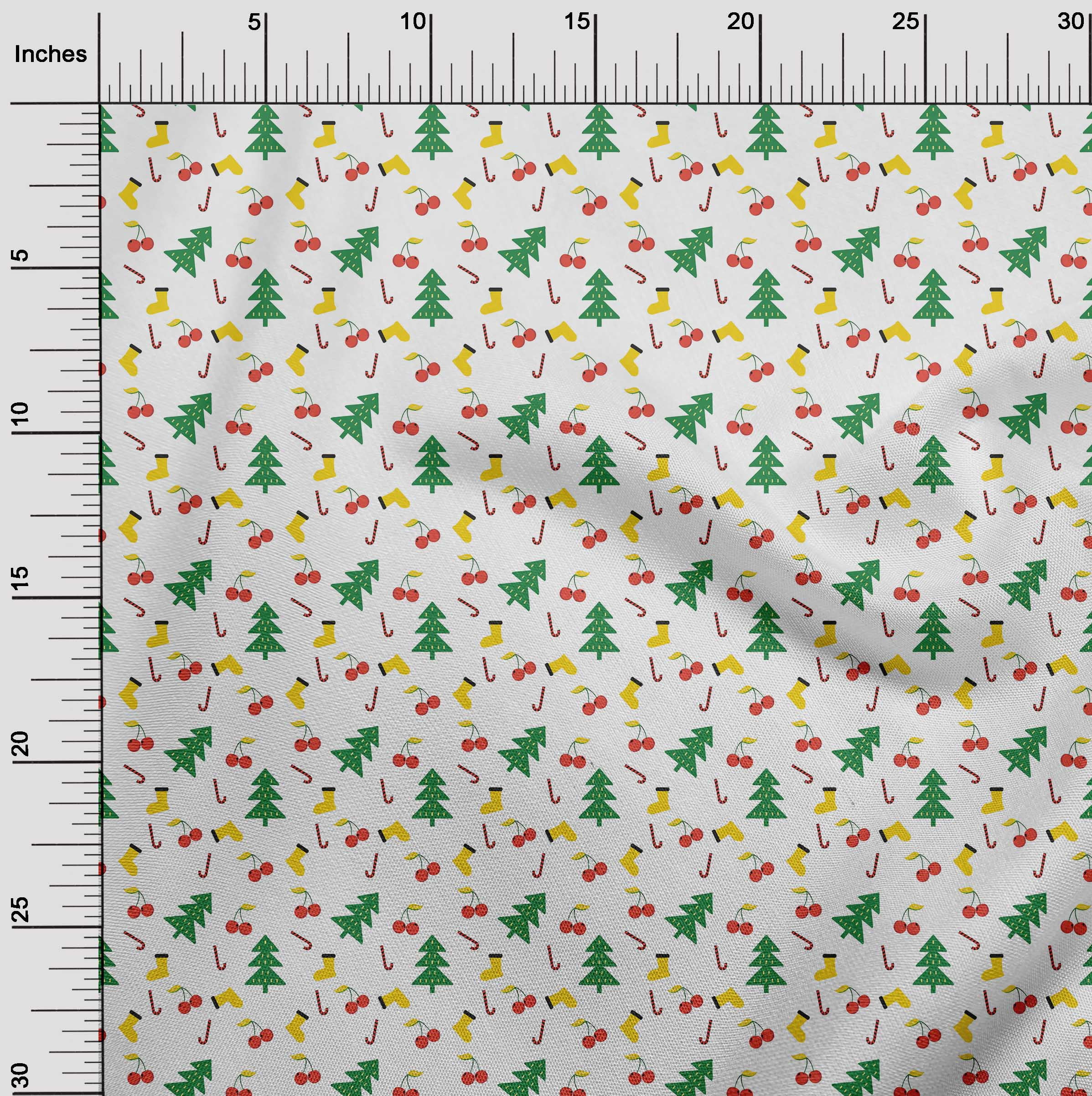 oneOone Velvet White Fabric Merry Christmas Fabric For Sewing Printed Craft Fabric By The Yard 58 Inch Wide