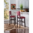 thumbnail image 2 of Linon Metairie 30" Indoor Wood Bar Stool, Espresso/Dark Red Faux Leather, 2 of 11