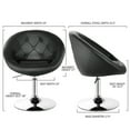 thumbnail image 2 of Gymax Chaise Moderne Réglable en Cuir PU Pivotante Ronde à Dossier Capitonné Noir, 2 of 5