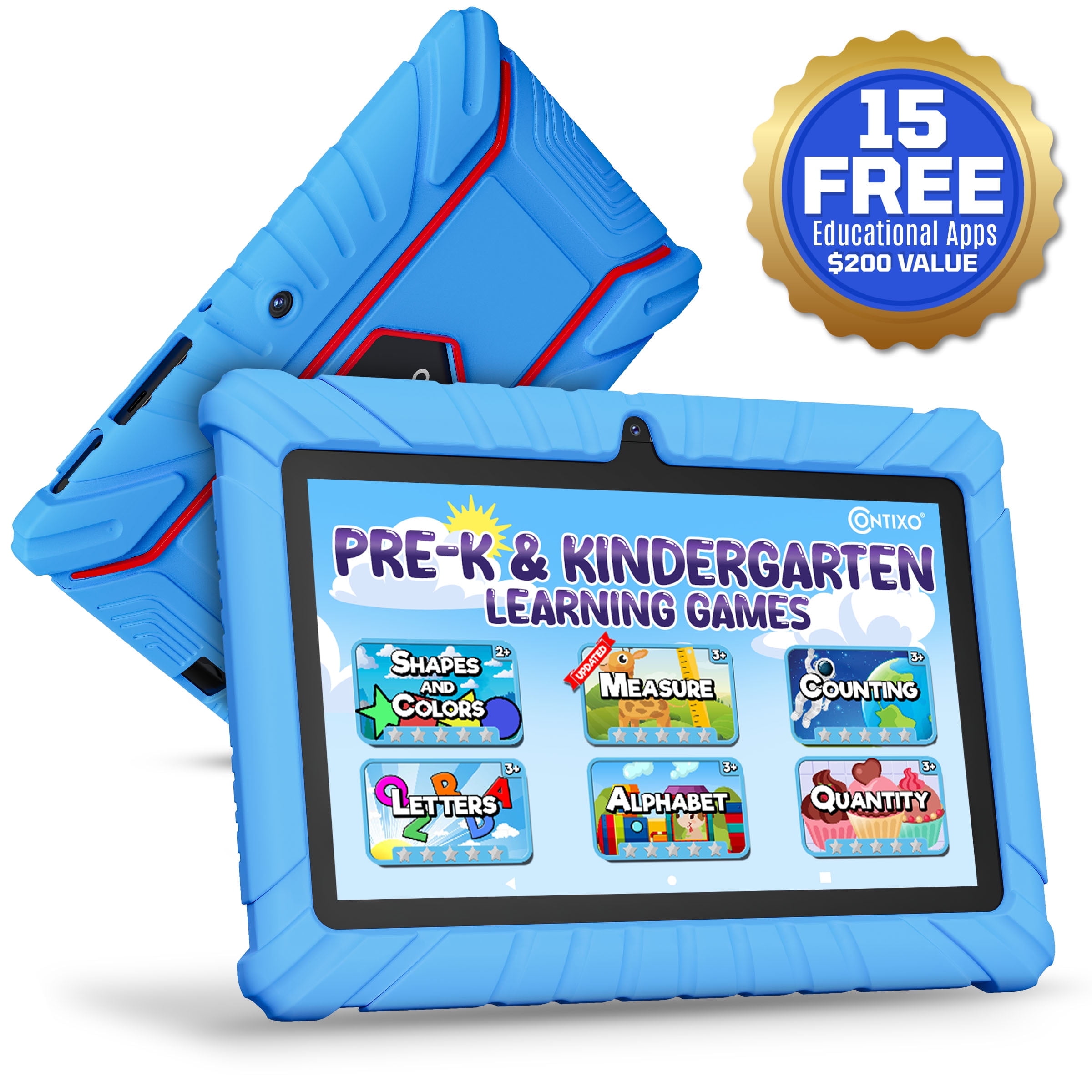 Contixo Kids Tablets 2025, Android Tablet for Kids with Parental Controls, 32GB Storage, 7", Blue